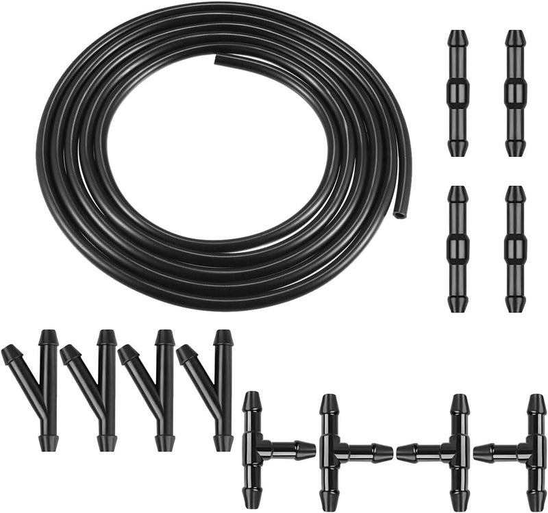 ZIMISI 13PCS Car Windshield Washer Hose Kit, Includes 12 Hose Connectors and 1 4M Washer Fluid Hose, Windshield Repair Kit, Universal Accessories for Connect Water Pump and Nozzle - Image 1